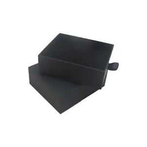 Embalaje de caja negra con Logo personalizado, diseño pequeño, estampado dorado, joyería, ropa interior, cajón, zapato, cinturón USB