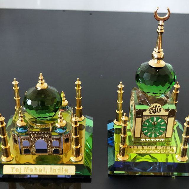 Schöne Kristall Taj Mahal Modell Mit Gold Überzogen Für Souvenir Geschenk