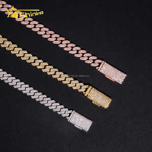 Cadena y Pulsera Cubana Miami con Incrustaciones de Piedras de Moissanita VVS de 8mm y 2 Filas, Certificado GRA, Plata S925, Gran Venta - Product Image 6