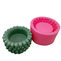 3D Halloween Type Crâne Surface Cylindre Forme DIY Silicone Conteneur De Stockage Titulaire Boîte Pot cas Vase Cendrier Bougie Pot Moule