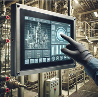Module d'affichage LCD haute luminosité avec liaison optique, étanche, 15,6/17 pouces, industriel, extérieur, tactile capacitif 10 points, USB/DVI