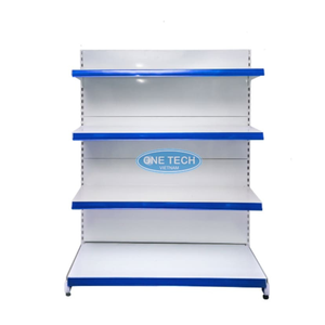 Étagère gondole à 4 niveaux à dos plat Vietnam One Tech, présentoir métallique léger à dos fixe, installation rapide - Product Image 5