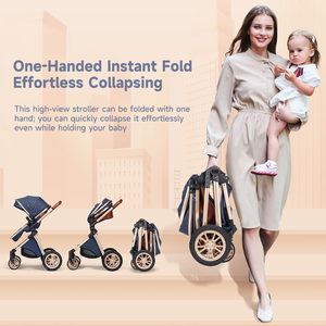 Passeggino Multifunzionale 3-in-1 Pieghevole in Metallo Purorigin con Seggiolino Auto per Neonati e Borsa <span class=keywords><strong>Porta</strong></span> Bebè - Product Image 2