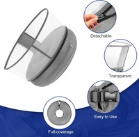 Collier de cône gonflable pour chien, collier de beignet doux pour chien après la chirurgie, alternative de cône de chien 2-en-1 avec bouclier détachable anti-léchage