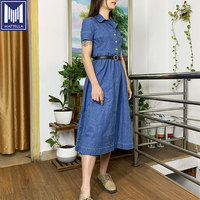 Robe longue en jean tissé sur mesure, style vintage italien, sexy, pour femme, 100 % coton, taille naturelle, fermetures éclair, style coréen, été
