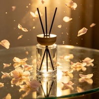 Offres Spéciales – Diffuseur de Parfum Personnalisé en Verre Ambré Transparent avec Bouchon en Bois – 100ml, 120ml, 150ml, 200ml
