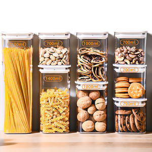 Citylife Hot Sale 7 Pieces Airtight Food Storage Container Set Dry Goods Pantry Organization Plastic Clear Kitchen Food Box