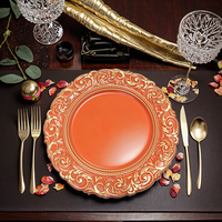 Assiettes de présentation jetables en PP écologiques, rondes, dorées, durables et personnalisables pour mariages et fêtes – Vente en gros