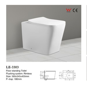 โถสุขภัณฑ์ติดผนังเซรามิค ประหยัดน้ำ รุ่น LE-3380 - Product Image 4