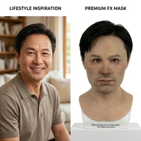Masque de simulation de visage humain professionnel, effet peau ultra réaliste, couvre-tête entièrement en silicone, masque en silicone réaliste pour performance