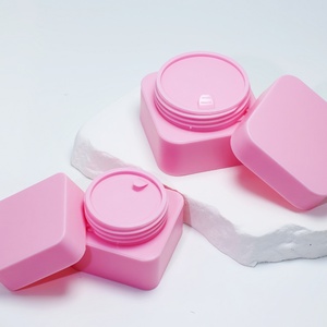 Cosmetic <b>Plastic</b> Face Hand Skincare Cream Container <b>Plastic</b> 5g 10g 20g 30g 50g square pink pp <b>Jar</b> Cream - Product Image 4