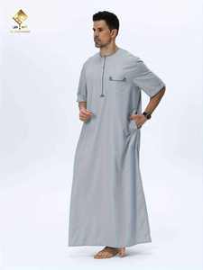 <b>Men's</b> Elegant Arabic <b>Thobe</b> - Soft Long-Sleeve Prayer Robe,traditionally innovative way for you - Product Image 5