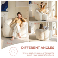 Fauteuil pouf commercial sans structure, confortable et douillet, en forme de fleur, géant, moderne, pour salon