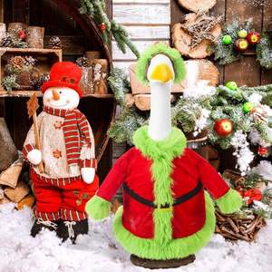 Tenue de Noël pour oie, costume de Père Noël jaune-vert, décoration de porche pour jardin, patio, terrasse, fête - Product Image 4