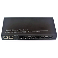 Gigabit Fiber Switch 8 SFP bağlantı noktaları 2 port Rj45 medya dönüştürücüler 1000M Ethernet medya dönüştürücü