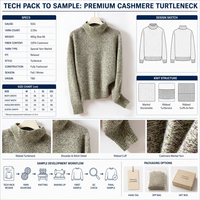 Pull Col Roulé Épais en Cachemire Personnalisé pour Femme, 100% Tricot Ample, Sur Mesure, Hiver 2026, Montagne de Helan, Ningxia