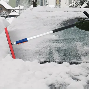 Vassoura de neve para telhado de veículos, vassoura anti-riscos com design profissional de 12 pés, removedor de neve com haste de extensão telescópica