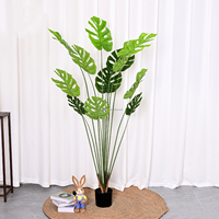 Plante artificielle vertes en plastique sur pied, plante en pot, plante à feuilles de carapace de tortue, bonsaï, fleurs décoratives, longue durée