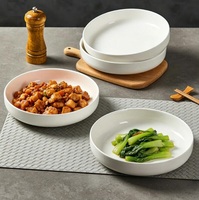 Keramische fruit- of ramenkom, klein of groot, ronde vorm, wit, modern design voor restaurants