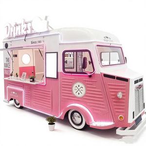 Atractiva Unidad de Comida Móvil de Fibra de Vidrio, Carrito de Comida Compacto y Encantador, Mini Camión de Comida de 4 Ruedas para Hamburguesas, Helados y Aperitivos - Product Image 1