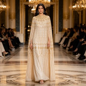 Abaya di Lusso con Ricami in Strass, Vestito da Sera Islamico Modesto e Comodo per Donne Musulmane, Ideale per Eid e Matrimoni - Product Image 5