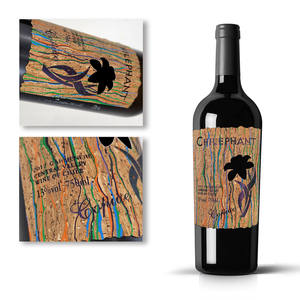 Etiqueta de botella de <span class=keywords><strong>vino</strong></span> de roble de impresión personalizada en relieve etiqueta de <span class=keywords><strong>vino</strong></span> de corcho de punto UV brillante de lujo <span class=keywords><strong>con</strong></span> estampado dorado - Product Image 2