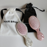 Brosse à Cheveux Démêlante 5 Couleurs avec Logo Personnalisé pour Cheveux Secs et Humides, Massage du Cuir Chevelu, Poils de Nylon et de Sanglier, pour Extensions