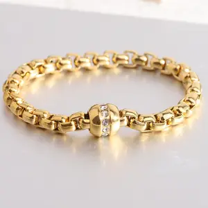 Straßenschmuck 18k gold plattiert magnetische Schnalle Armband Handkette für Herren