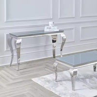 Table console italienne vintage de luxe Mobilier vestibule de couloir en acier inoxydable au design moderne pour salon et hôtels