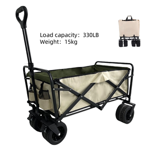 Chariot de camping pliable PoeticExist, robuste, à quatre roues, pour extérieur, transport de charges lourdes, pliable, pour la plage - Product Image 3