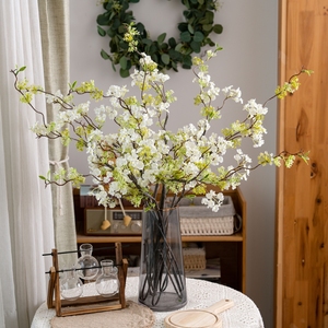 Vente en gros de branche de spirea artificielle <span class=keywords><strong>blanche</strong></span> à longue tige, réaliste, pour couronne de mariée, bouquet de mariage, décoration de vase à domicile - Product Image 6