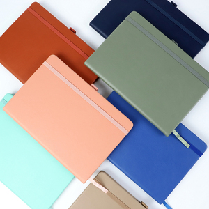 Op maat gemaakte logo A5 PU lederen hardcover notitieboekjes, platliggend, gelinieerd, gestippeld, draagbare schrijfwaren notitieboekjes - Product Image 2