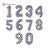 Ballon en feuille d'aluminium de 40 pouces à motif de football, chiffres 0-9, ballon en Mylar, décoration de fête d'anniversaire sur le thème du football pour garçons