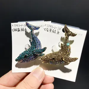 XILIANGFEIZI liquidation vente alliage diamant cristal mer Animal baleine broche pour femmes vêtements broche décoration