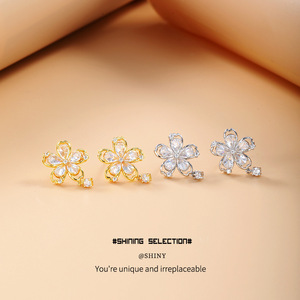 <b>Flower</b> Zircon Necklace Set Copper Alloy Gift Jewelry Women's Fashion Style - Product Image 2