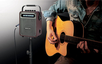 Ihomelife speaker karaoke portabel, dengan mikrofon dan input gitar BT baterai bawaan 100W Speaker menyanyi untuk luar ruangan/Pesta