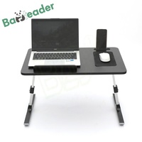 Support portable pour ordinateur portable en bambou avec support pour téléphone, table pliable en bois réglable pour lecture et écriture