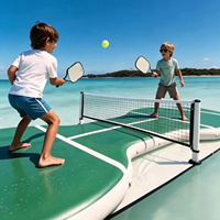 Plateforme de sport aquatique, île flottante, terrain de pickleball gonflable, structure durable et imperméable, équipement de sport nautique pour la famille