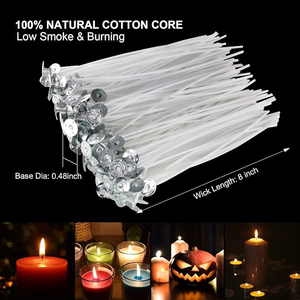 Factory Wholesale Scented Smokeless Pre Waxed Tabbed Paraffin <strong>Wax</strong> Candle Wicks For Wedding And Christmas Parties - Product Image 4
