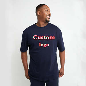 T-shirt personnalisé à col montant pour hommes 100% coton de haute qualité, épais, luxe, épaules tombantes, tricoté grande taille personnalisable pour hommes - Product Image 5