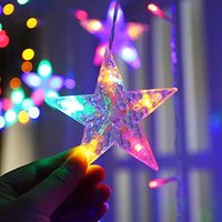 Guirlande lumineuse étanche 220V avec prise EU, 138 LED, motif lune et étoile, pour décoration de maison, Ramadan, Aïd, Noël