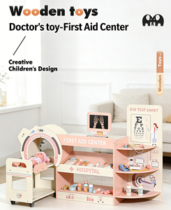 <span class=keywords><strong>Maison</strong></span> de jeu médicale en bois pour enfants - Ensemble de jouets de simulation de docteur, centre d'urgence hospitalier - Product Image 6