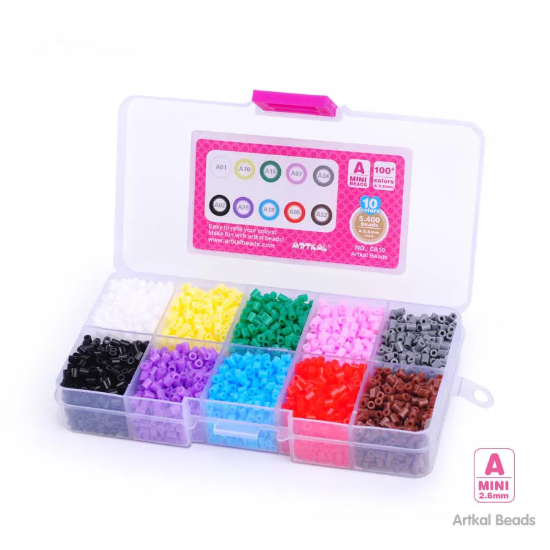 Artkal Fuse Beads Box Soft Perler Hama Beads Mini 2.6 Mm Mini Diy Educational Toys For Kids And Adults