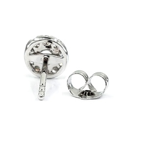 Boucles d'oreilles clous semi-montées en or blanc massif 18 carats plaqué or, avec diamants véritables de forme ronde, pour femmes, fabriquées en Chine - Product Image 3