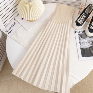 Gonna <span class=keywords><strong>Premaman</strong></span> Taglia Grande con Fascia in Vita Regolabile, <span class=keywords><strong>Gonne</strong></span> Plissettate Invernali per Donne in Gravidanza - Product Image 3