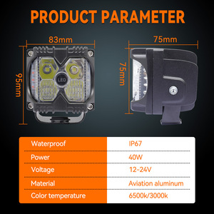 3-Inch 55W <b>LED</b> <b>Work</b> <b>Light</b> For Cars Motorcycles Off-Road Vehicles High Brightness DC 12V Switch Control - Product Image 5