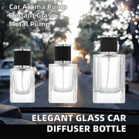 Flacon diffuseur de parfum vide pour voiture, en verre élégant, diffuseur d'arômes à bâtonnets, avec bouchon métallique, sérigraphie, emballage pour parfum de véhicule