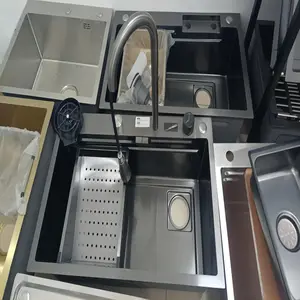 Vendita calda multiuso in acciaio inox lavello da cucina scarico singolo lavandino profondo con filtro in Indonesia hanno magazzino