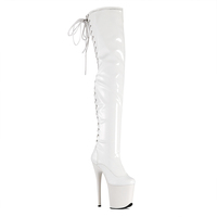 Bottes de strip-tease professionnelles de 20 cm au-dessus du genou, à lacets arrière et fermeture éclair latérale, chaussures de pole dance pour danseuses exotiques, spectacle sur scène