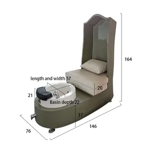 Salon spa yüksek geri kral taht ayak banyosu pedikür sandalyesi spa mağazası için